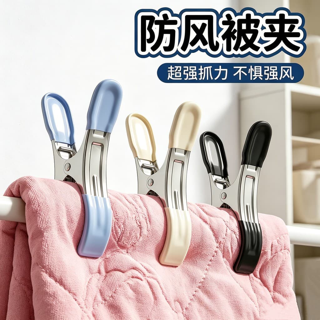 Clipe à prova de vento colcha de secagem ferramenta útil mergulho plástico aço inoxidável não-marcação secagem roupas cl