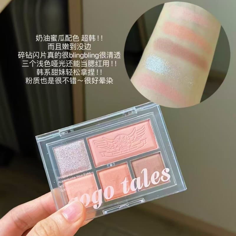 Creme melão cor Super coreano ~ gotales Gogo dança 5 cores paleta de sombras fosco terra leite chá cor Blush