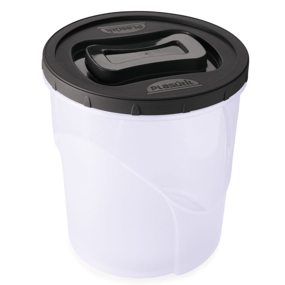 Pote de plástico Clic rosca 7,6 litros preto Plasutil ref.13896