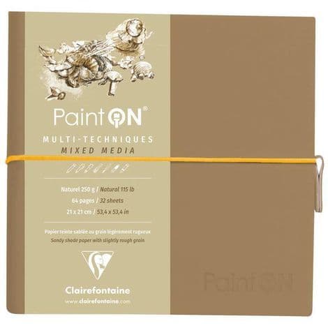 Bloco de Papel Paint On Natural 19x19 Cm 32 Folhas 250g Clairefontaine 975437c