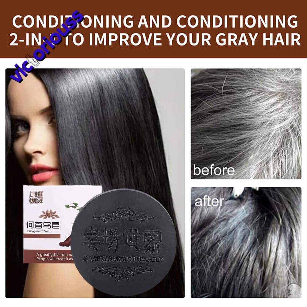 Shampoo Nutritivo para Cabelo Coza, Sabonete de Polygonum Multiflorum, Shampoo Escurecedor de Cabelo, Sabonete Natural O