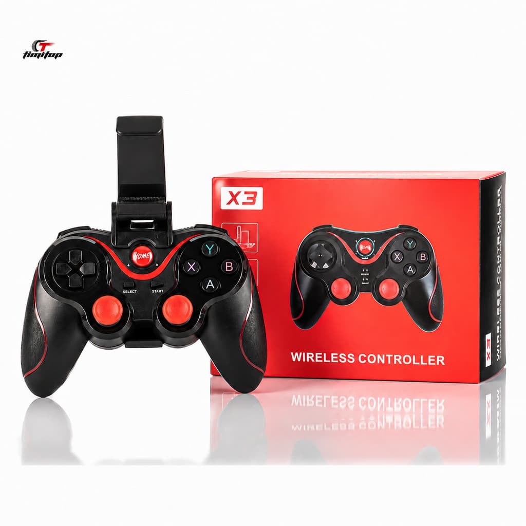 Controle Joystick Bluetooth Universal + cabo usb + suporte para Celular Tablet Android Ipad X3