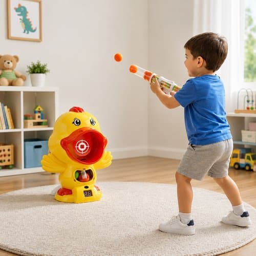 Jogo Tiro Alvo Infantil Arma Pato Bolinhas Brinquedo Crianca Disparo Seguro