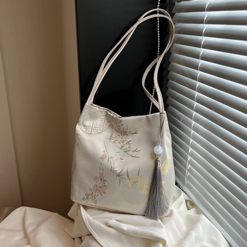 Novo estilo chinês estilo chinês bolsa feminina grande capacidade verão 2026 novo estilo bordado moda Casual Commuter sa