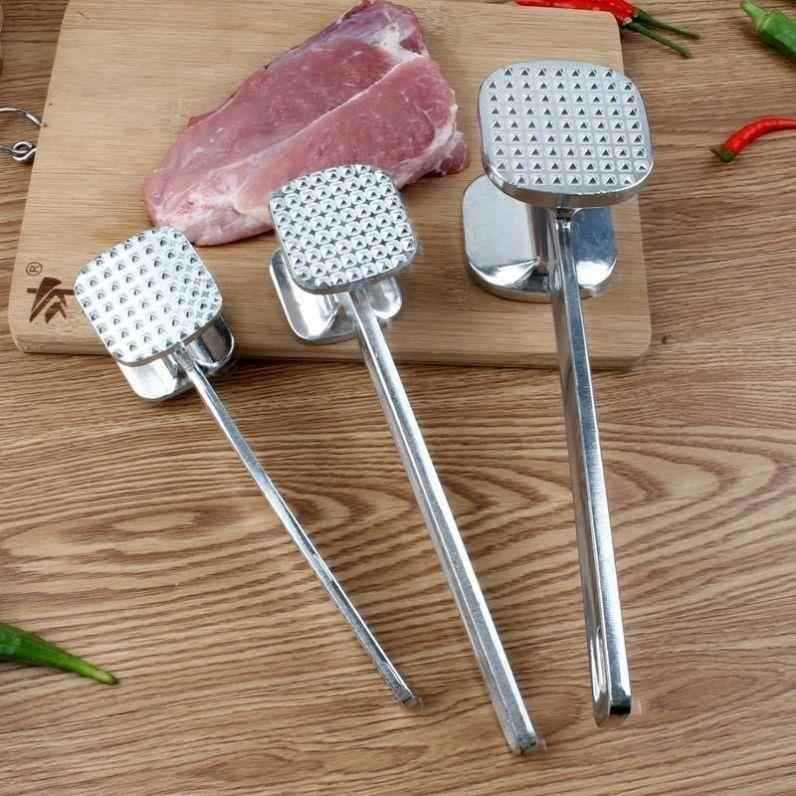 Martelo de linha grande, martelo de carne solta, martelo de carne solta, dupla face, aço inoxidável, martelo de carne so