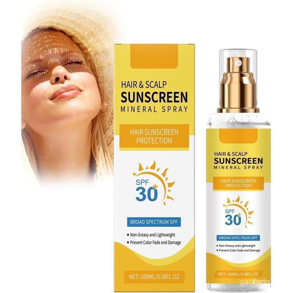 Protetor solar para cabelo e couro cabeludo, spray protetor solar para cabelo e couro cabeludo FPS30, spray protetor sol