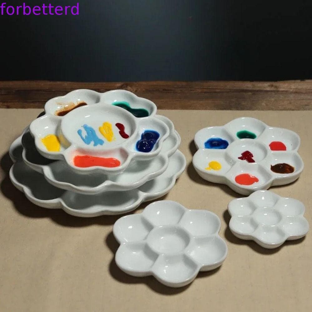 Paleta De Pintura Cerâmica , Bandeja De Branca De 6/7/8/9 Grades , Porcelana Durável Portátil Reutilizável