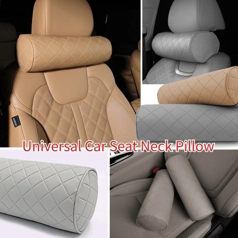 Encosto De Cabeça Pescoço Travesseiro Respirável Carro Almofada Redonda De Couro Esponja De Seda Vértebral Suprimentos I