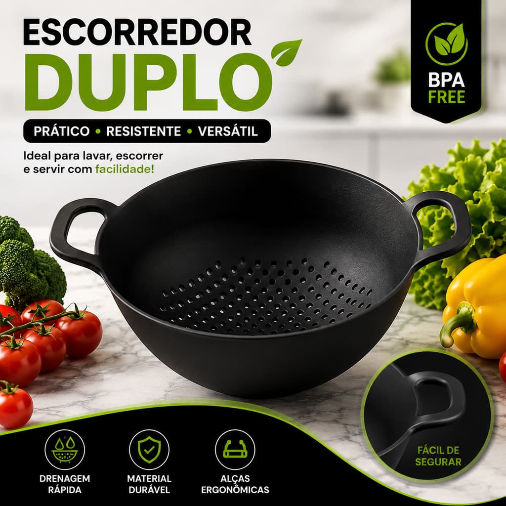 Escorredor de Arroz/ Lava Tudo - Macarrão - Legumes - Saladas  - Cores Sortidas.