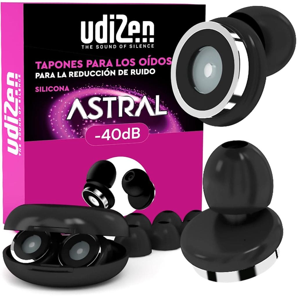 Protetores auriculares com redução de ruído para dormir, viajar e estudar -40dB UdiZen Astral - 1 par de protetores auri