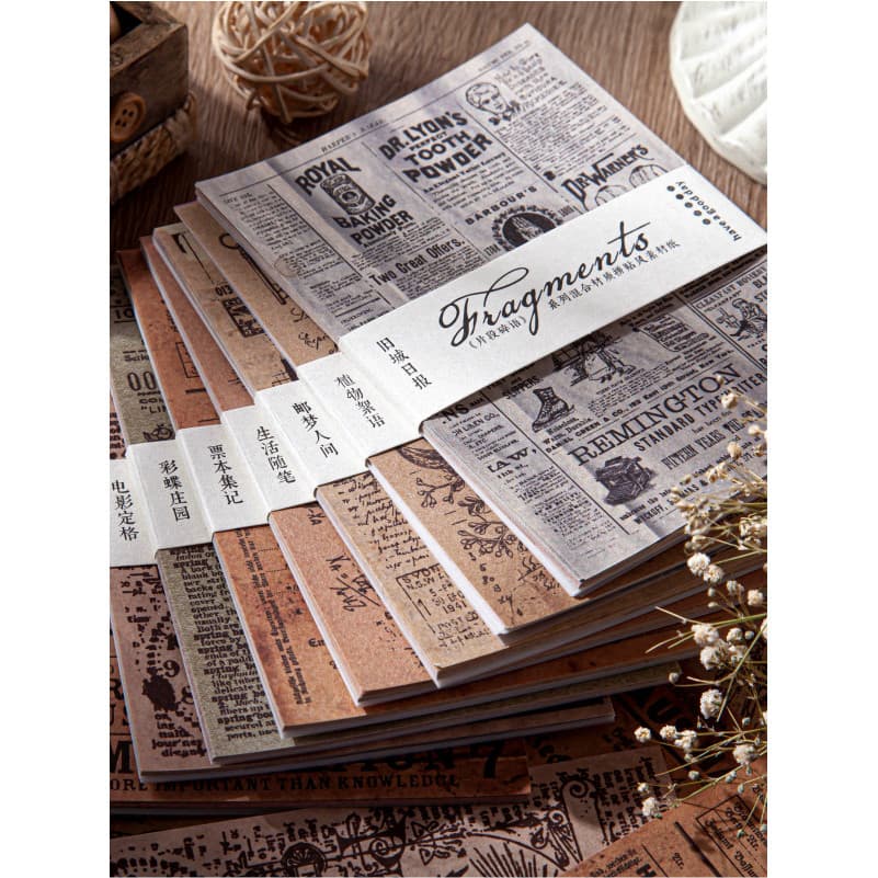 Seção de Chip fragmento série Material de papel leve papel Retro bilhete livro nostálgico jornal inglês carimbo postal m