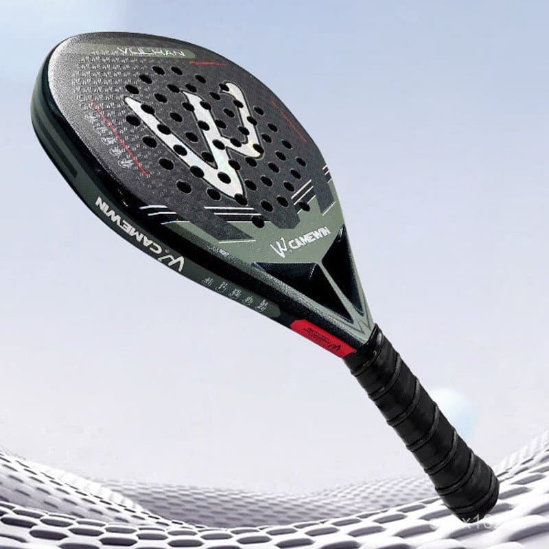 Raquete de pickleball em fibra de carbono CAMEWIN5025 12K, raquete de praia em carbono transparente, raquete de tênis de