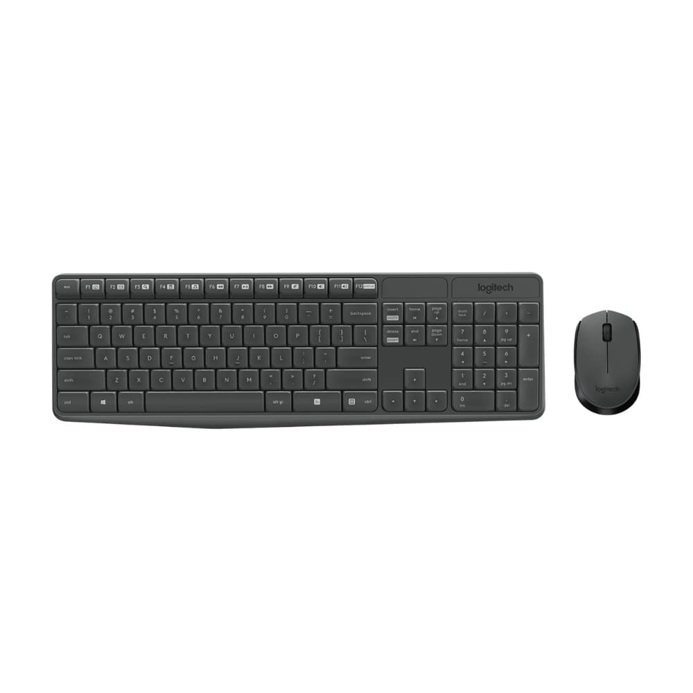 Combo Teclado E Mouse Wireless Logitech Mk235 Compact Usb Preto Sem Fio [F133]