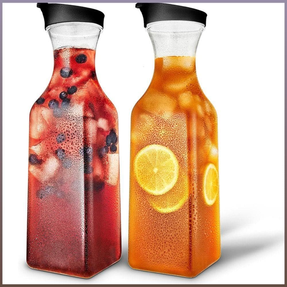 Jarra De Suco , Jarras Quadradas Para Bebidas De 32 Onças E 1000 Ml , Grandes Com Tampa , Recipientes Geladeir