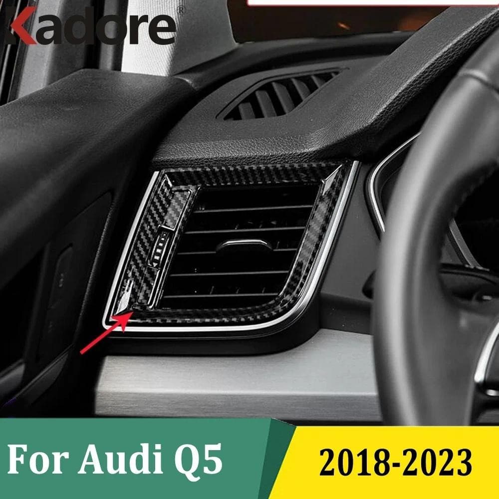 Para Audi Q5 2018-2020 2021 2022 2023 Frente Lateral Ar Condicionado Ventilação AC Saída Capa Guarnição Acessórios Inter