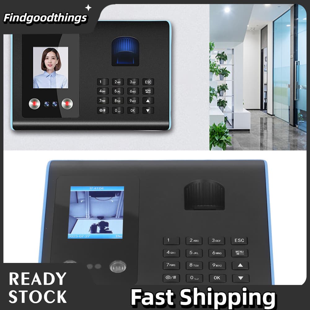 Findgoodthings-br Interface USB de atendimento à máquina de relógio de ponto Reconhecimento rápido 100-240V (plugue