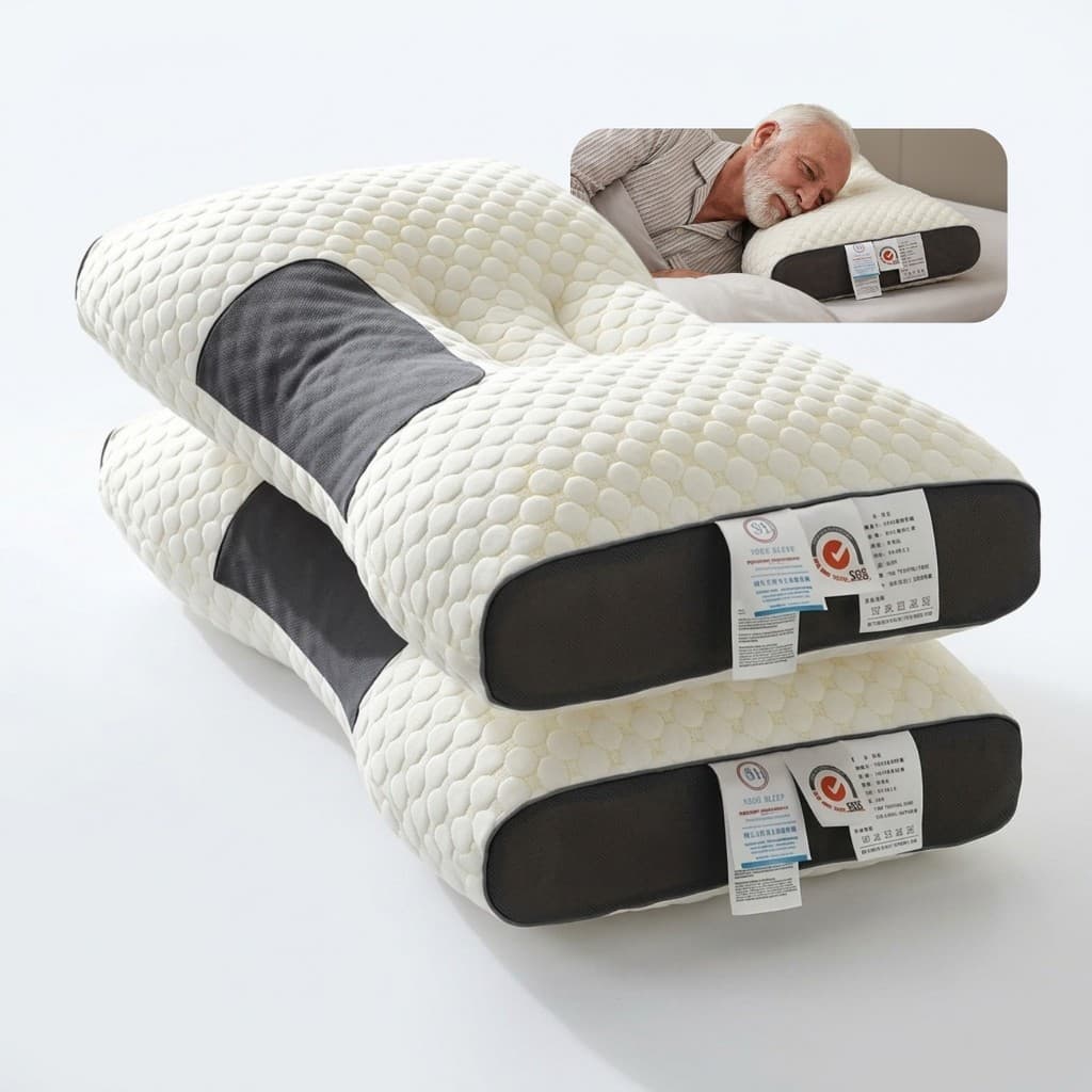 Travesseiro Ergonômico Respirável Apoio Cervical lavável, ajuda dormir NASA Macio Fofo Saúde Cama Casa Confortável