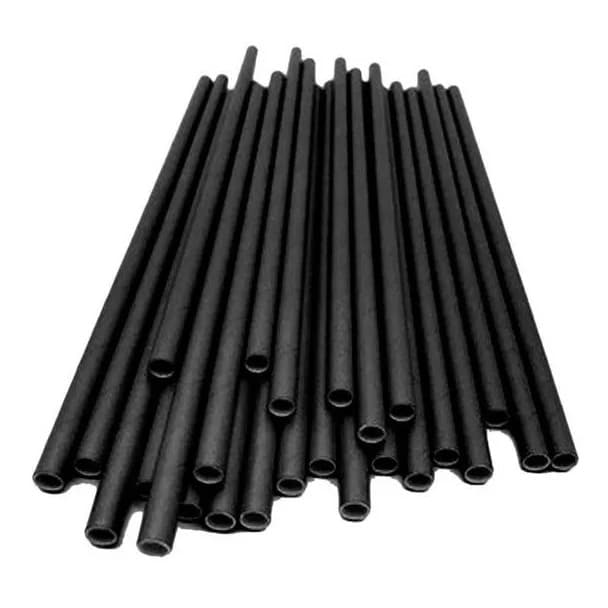 2x Canudo Biodegradável Preto Para Drinks 250 Unid