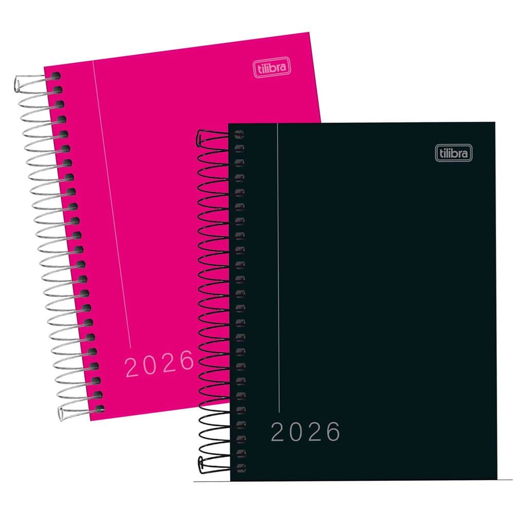 Agenda Diária Espiral Pepper  2026 Tilibra - Preta Ou Rosa