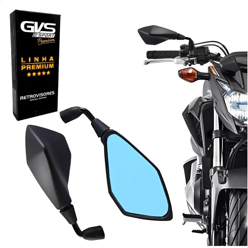 Retrovisor GVS Kawasaki Z400 Lente Azul Convexa Par