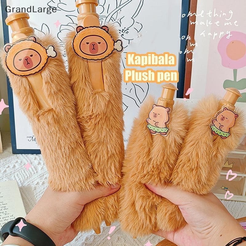 [GrandLarge] Caneta De Pelúcia De Capivara Fofa Gel De Pressão Super Grande Engraçada De Secagem Rápida Soft Grip Ferram