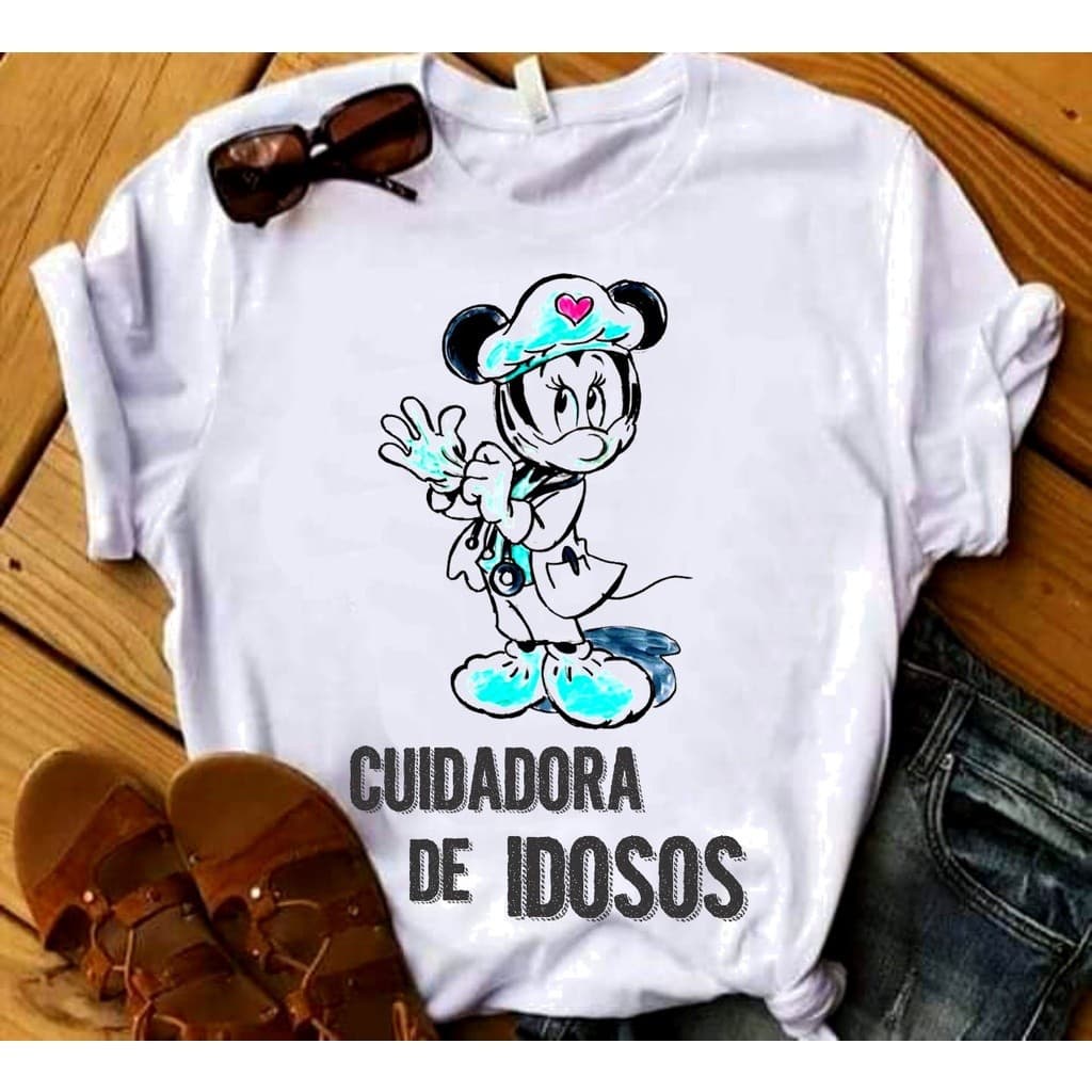 Cuidadora de Idosos 21 T-Shirt Camiseta  Blusa Feminina ou Masculina Unissex DR