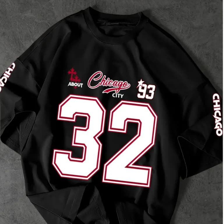 Camiseta T-shirt 32 Chicago City Streetwear Jersey Americana Casual Estilo Gringo