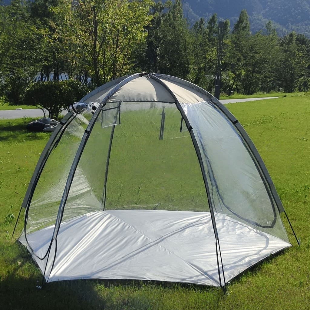 Casa de bolhas hexagonal panorâmica, barraca de PVC transparente para 6 pessoas, barraca hexagonal de PVC para sala de s
