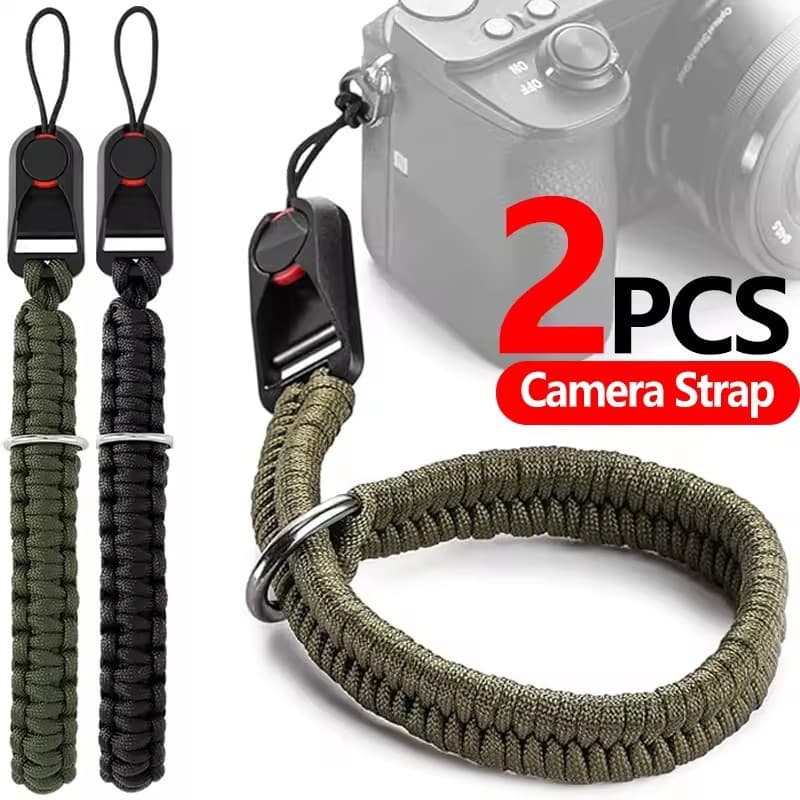 Alça De Pulso Ajustável Para Câmera De Liberação Rápida | Corda De Segurança Anti-Queda Nylon Trançado Feito À Mão DSLR/