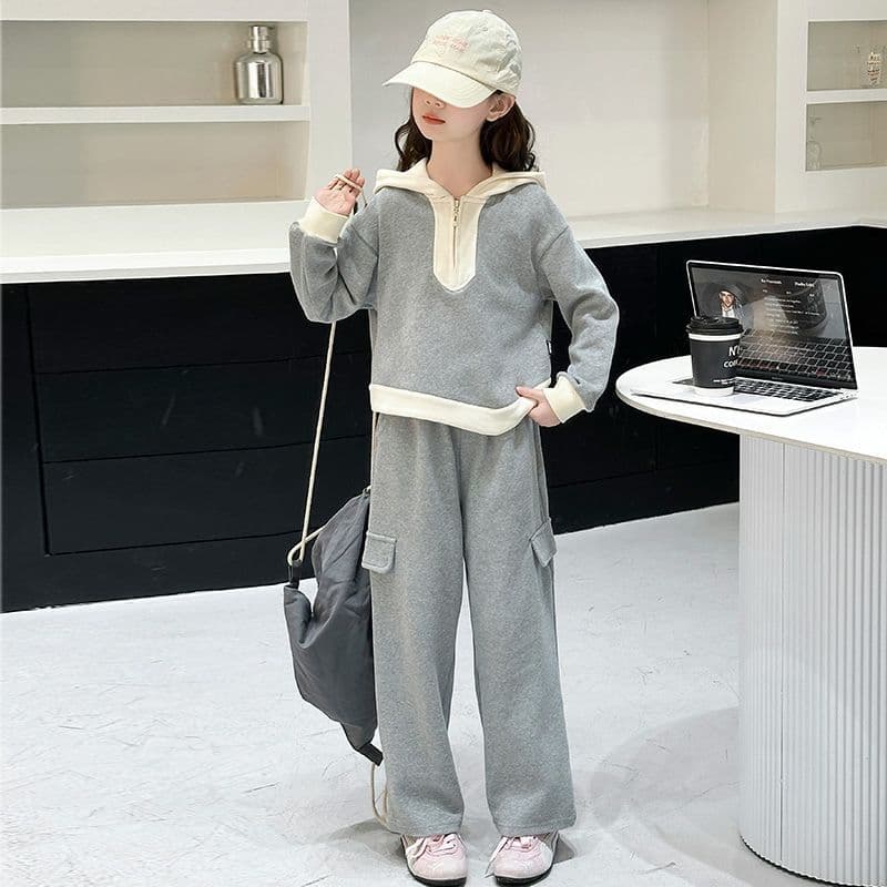 Meninas terno meninas terno 2025 novo estilo médio grande crianças estilo ocidental moletom Casual primavera outono cria