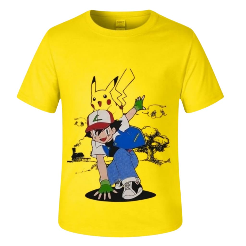Pokemon - CAMISETA Fantasia Infantil Personagens Meninos Naruto Hulk Homem Aranha Bolofofos Marvel