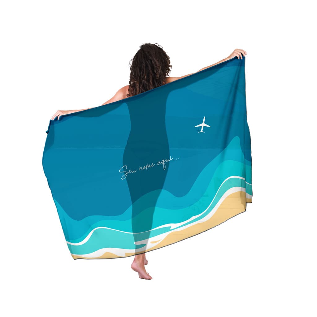 Canga Com Nome Personalizado Saida de Praia Marítima 21