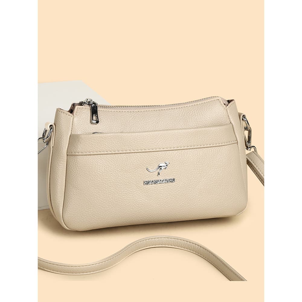 Bolsa de ombro de grande capacidade de couro genuíno 2025 outono inverno novo estilo bolsa feminina All-Match couro maci