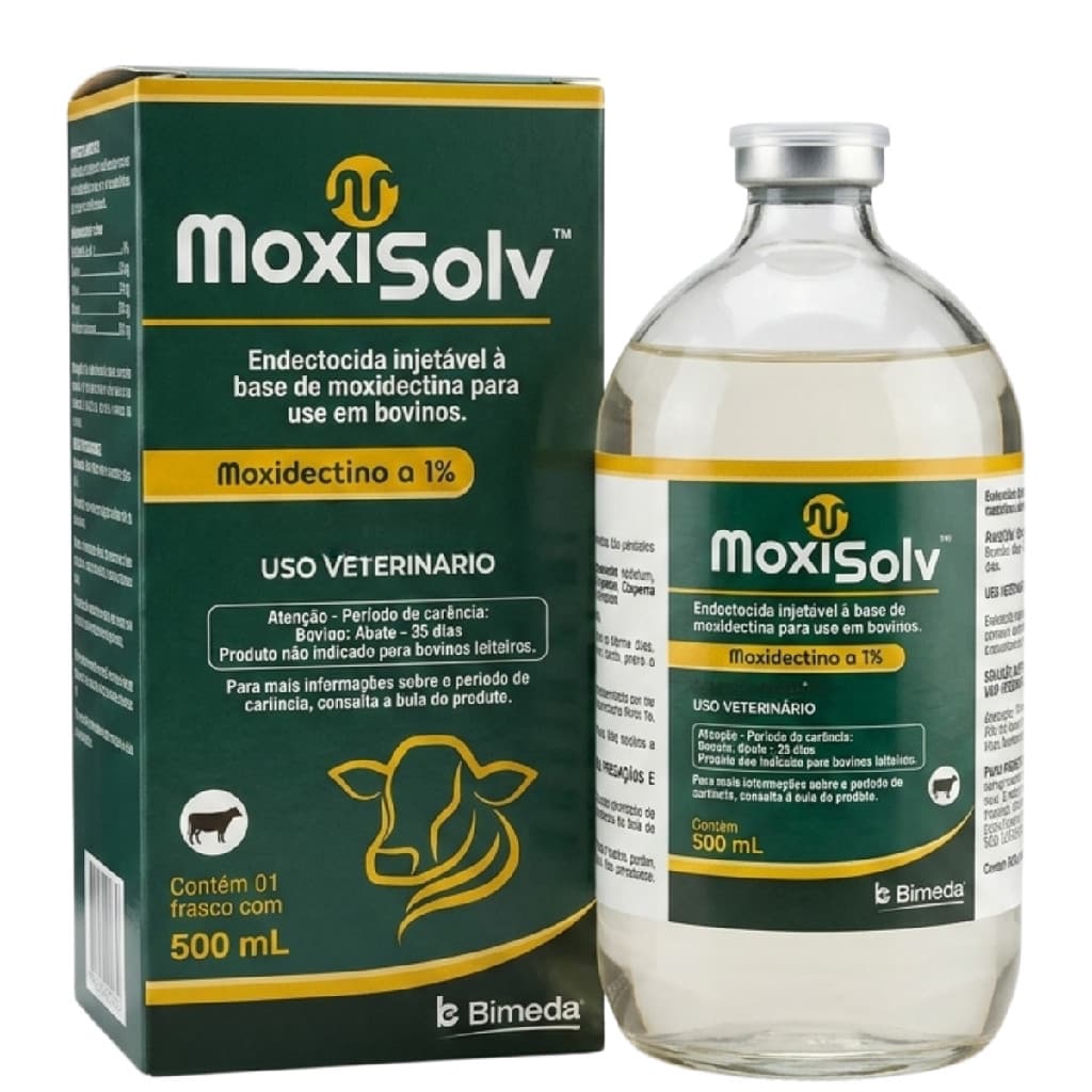 MoxiSolv 500ml Bimeda Endectocida Solução p/ Bovinos