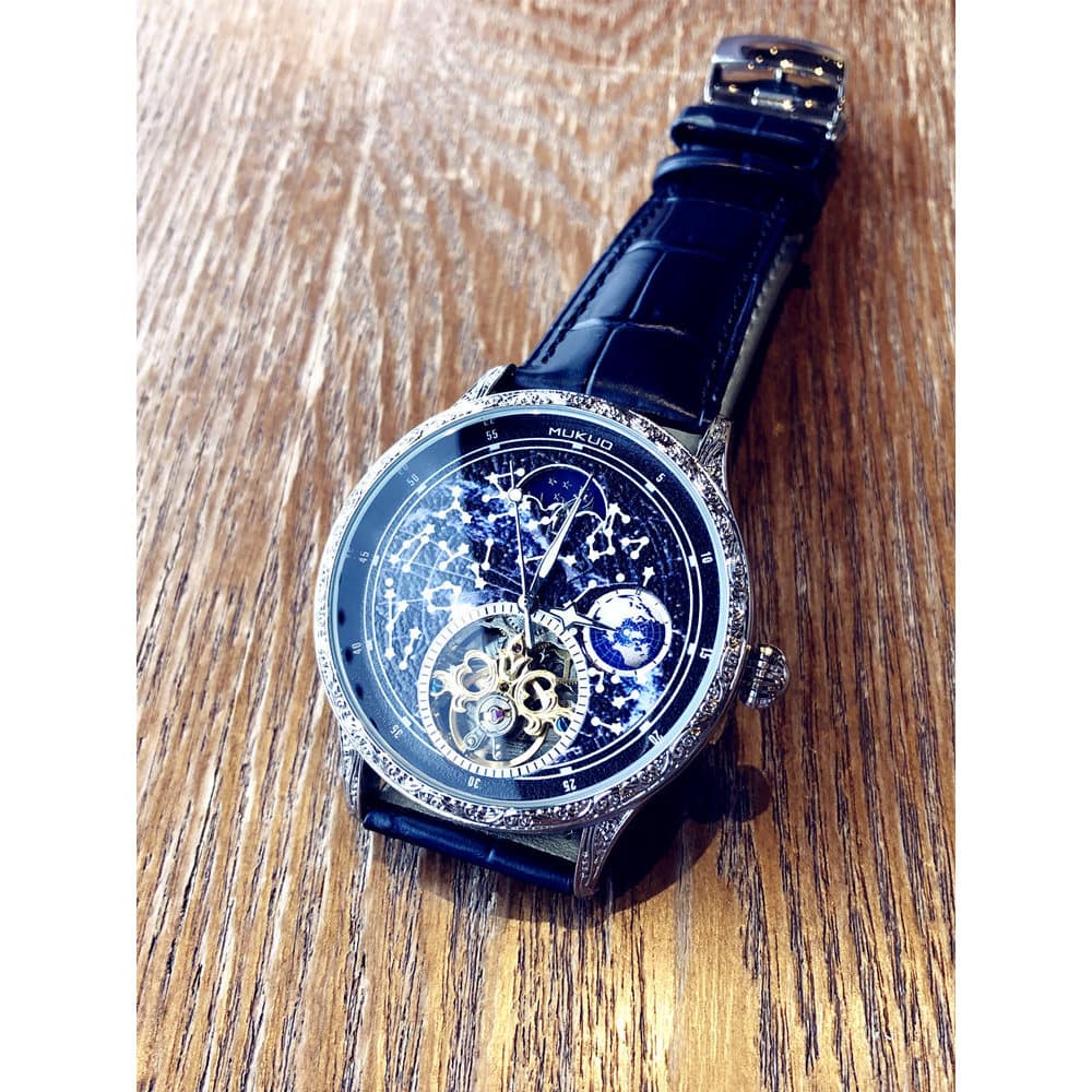 Galaxy Earth Novo conceito exclusivo relógio mecânico automático novo relógio masculino turbilhão oco tendência de negóc