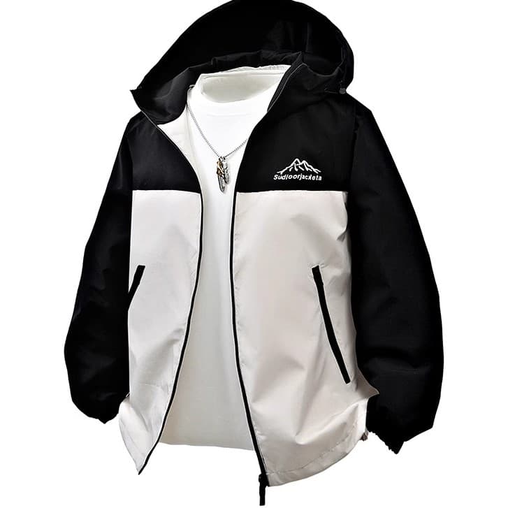 Primavera outono jaqueta masculina na moda All-Match roupas superiores jaqueta masculina moda Casual fino solto com capu