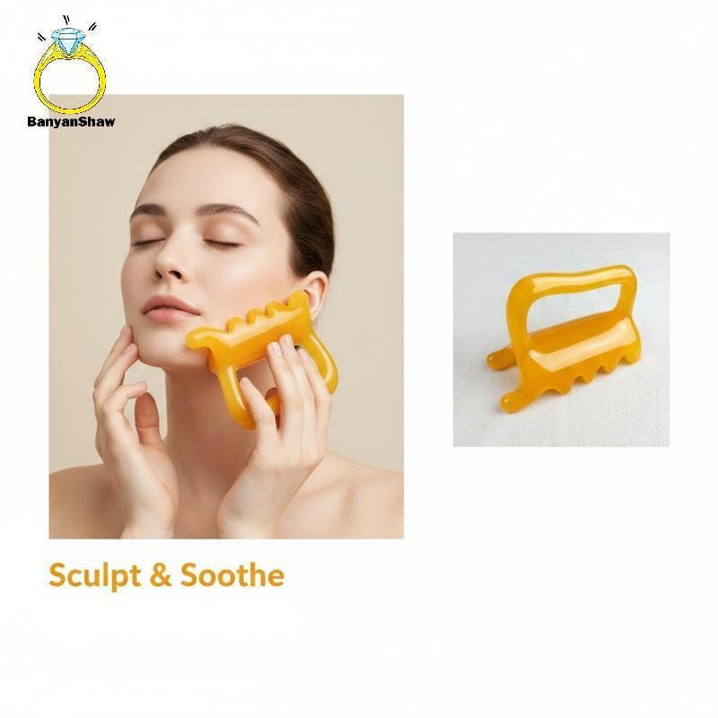 [BANY] Ferramenta De Massagem Com Alça Antiderrapante , Nódulos De Design Ergonômico Para Cuidados A Pele Facial , Relax