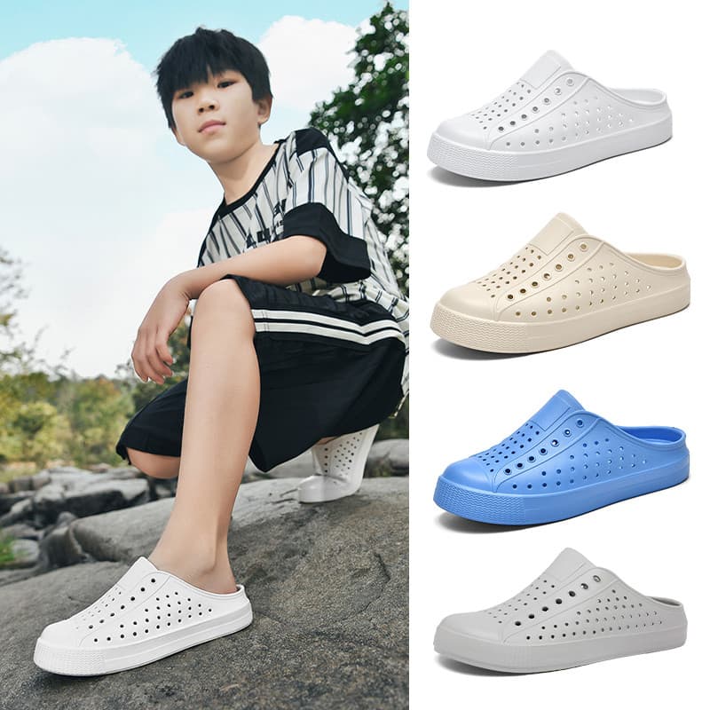 Chinelos infantis meninos meninas verão exterior buraco sapatos respirável pai-filho sapatos de praia leve pode ser lanç