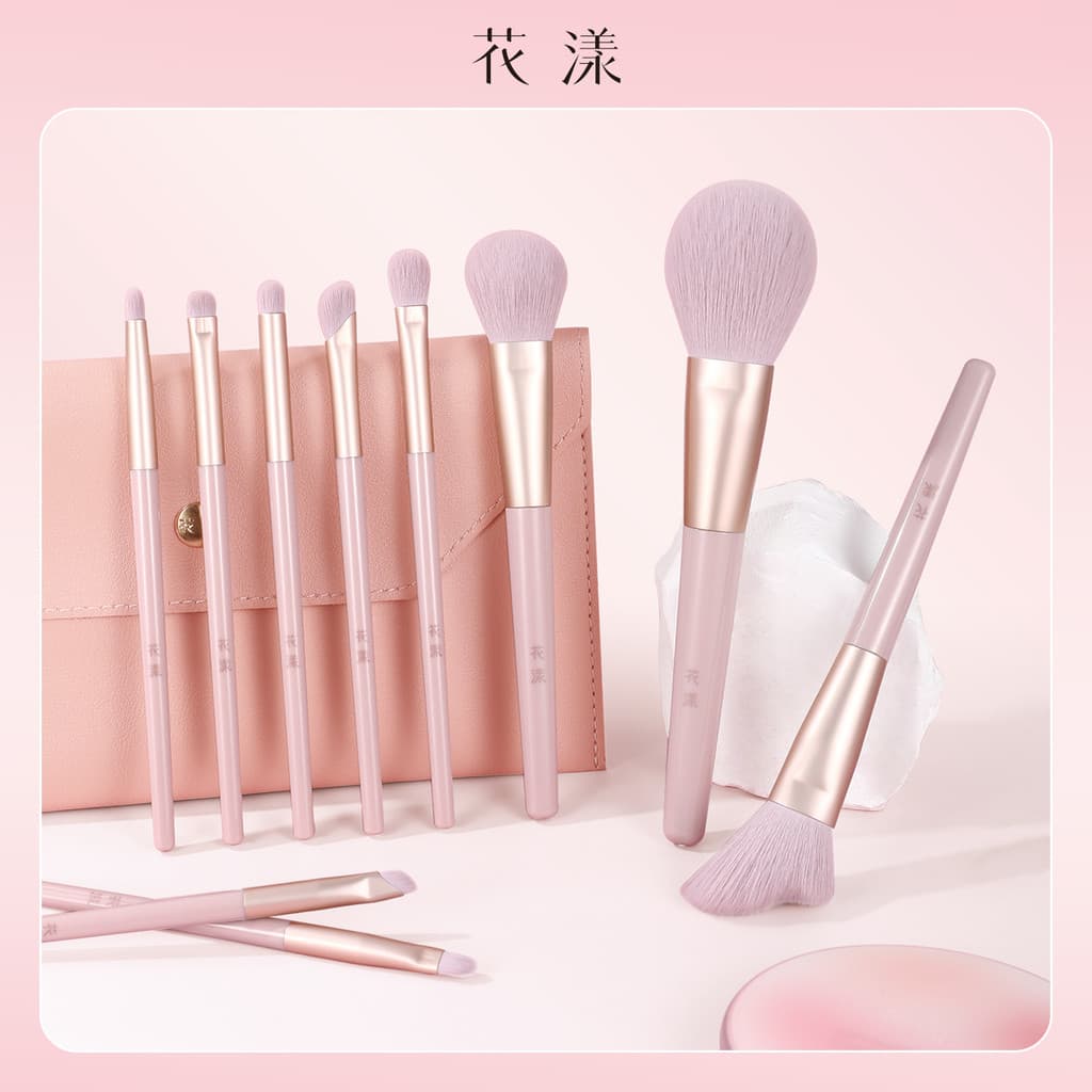 Huayang Luolan Conjunto de pincéis de maquiagem Conjunto de pincéis de maquiagem Função completa Pincel de pó solto Blus