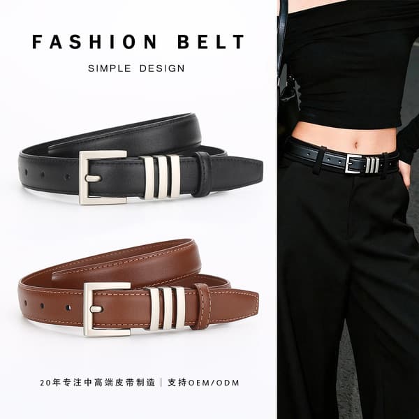 | 【cinto masculino grife】 | ☀Senhoras cinto de couro pino fivela cinto feminino simples versão coreana moda calças de ne