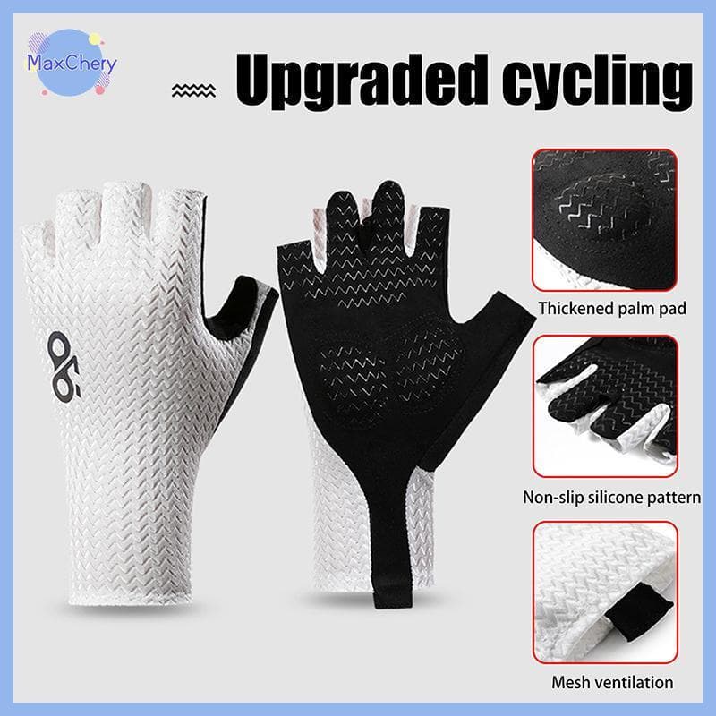 MCHY > Verão Respirável Meio Dedo Luvas De Ciclismo Ultraleve Bicicleta De Estrada Anti-Deslizamento Almofada De Silicon