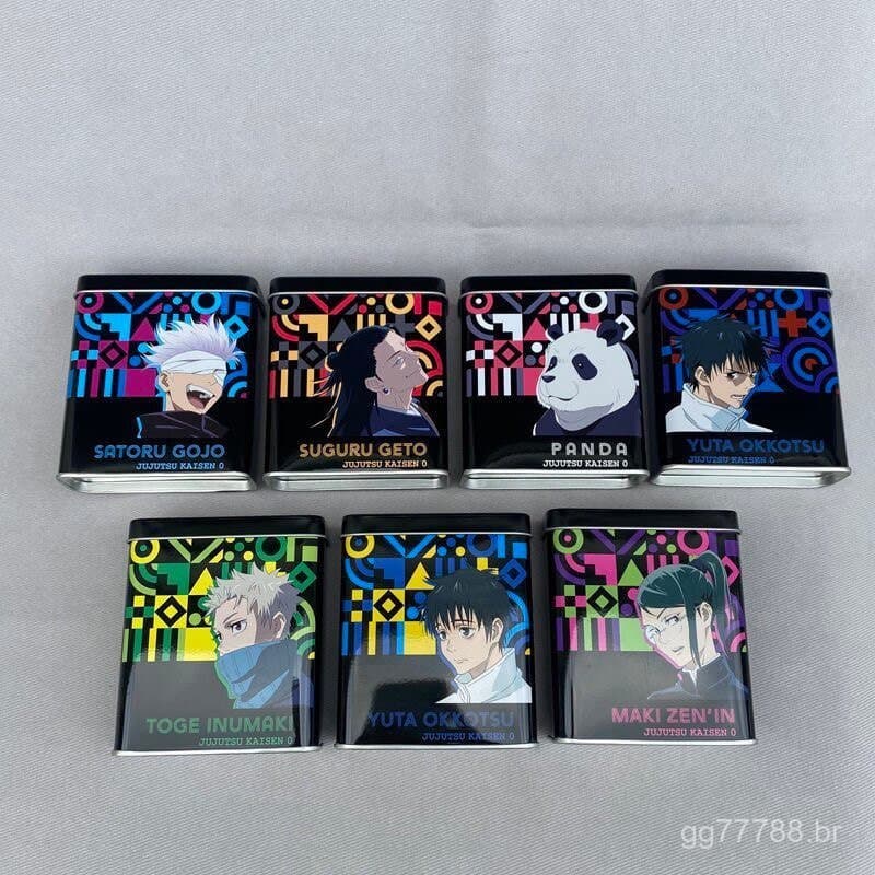Produtos populares da Bandai japonesa de Jujutsu Kaisen: latas de doces, latas de metal, caixas de armazenamento para ch