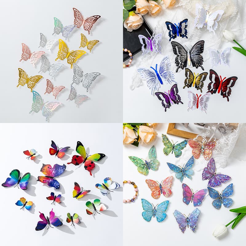 Adesivos de parede tridimensionais em forma de borboleta, decoração de parede com um toque sofisticado, acessórios criat