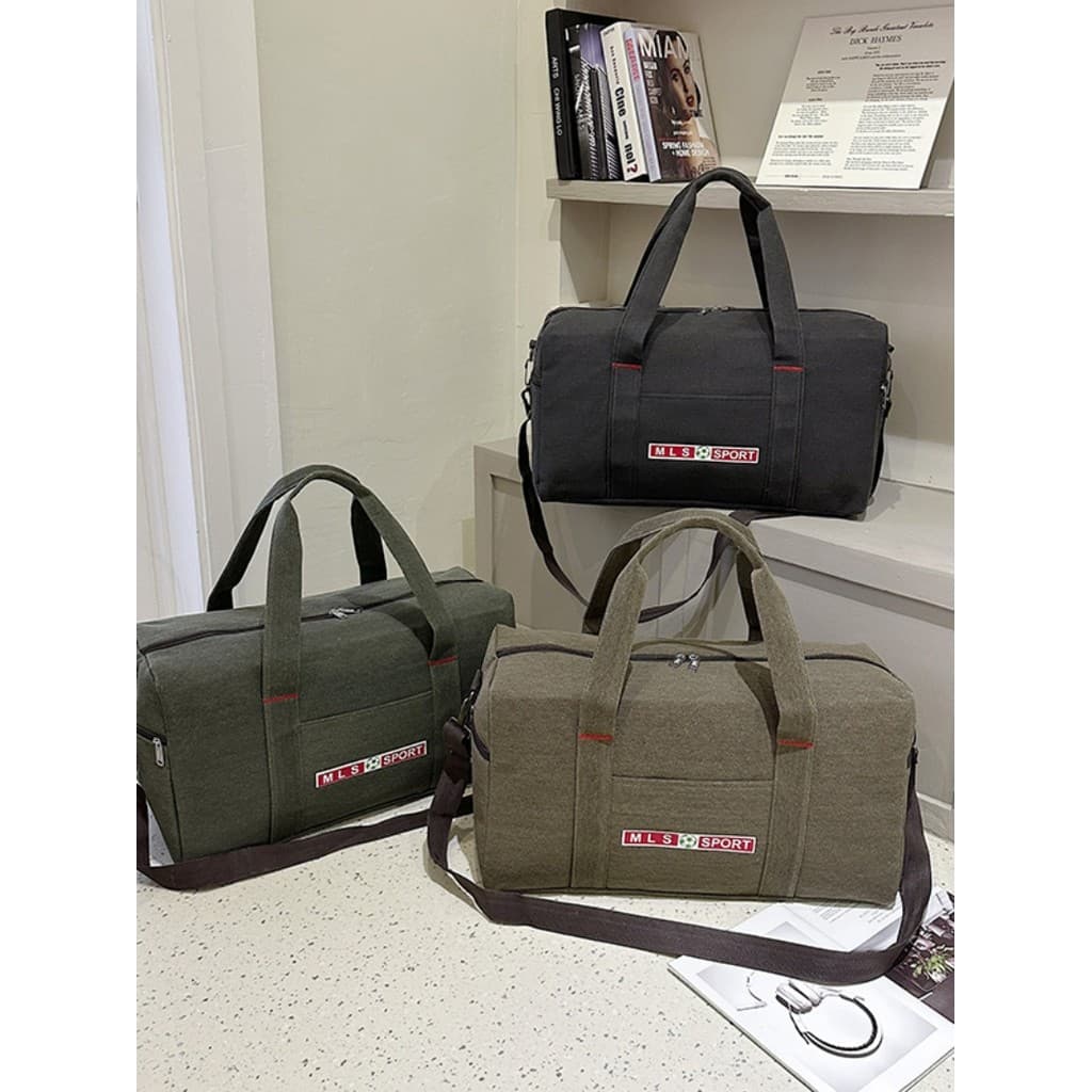 Bolsa de viagem portátil de grande capacidade, bolsa de lona forte, resistente ao desgaste, leve, de um ombro, bolsa de