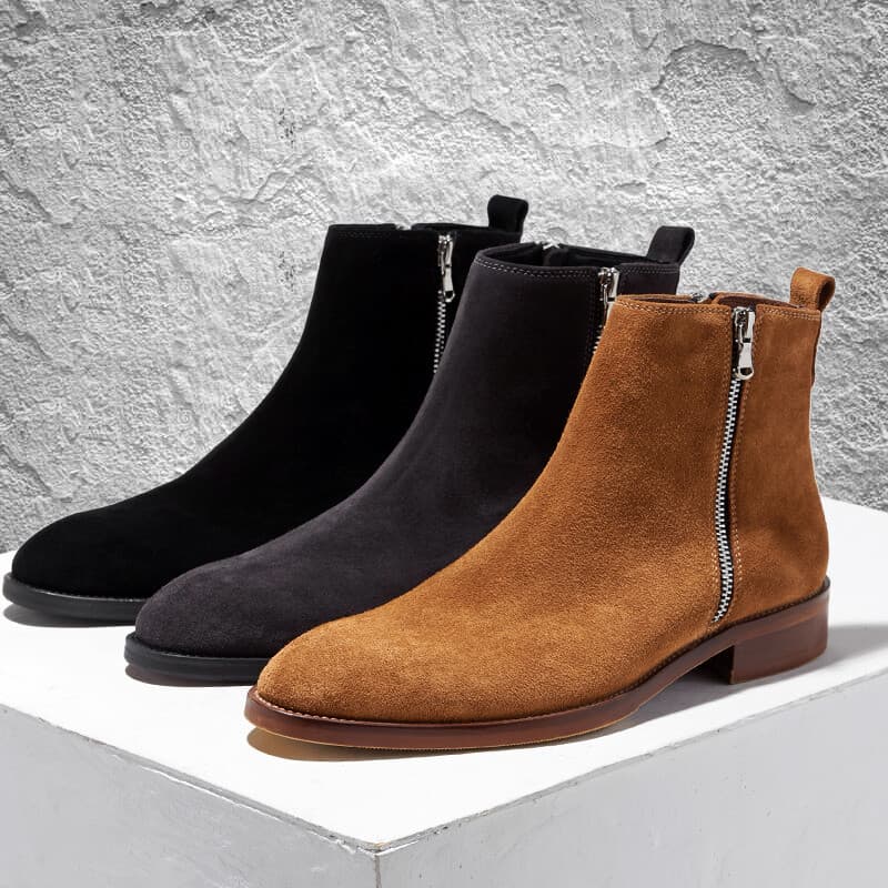 Sapatos masculinos de couro genuíno botas Chelsea britânicas botas curtas moda Martin botas masculinas sapatos de couro