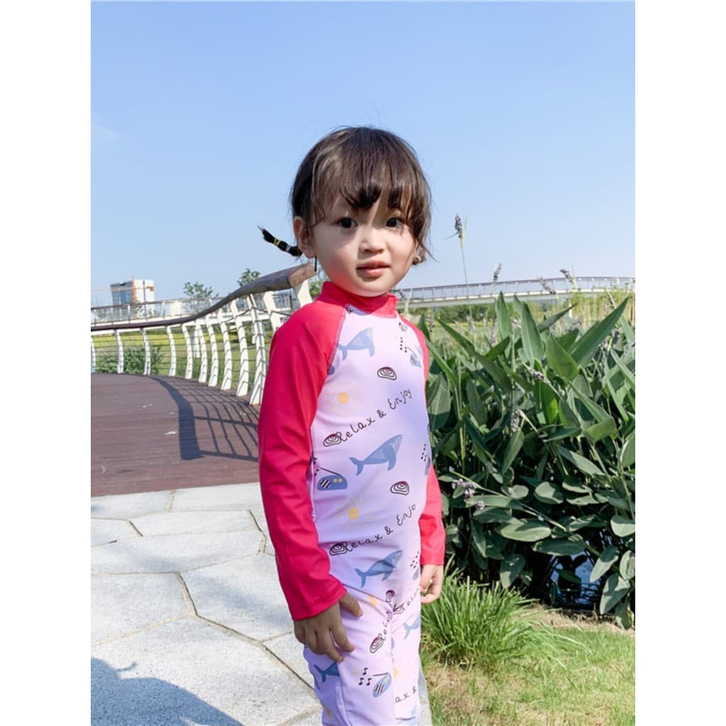 Han fã maiô infantil meninas calças de manga comprida maiô de mergulho de uma peça médio pequeno crianças protetor solar