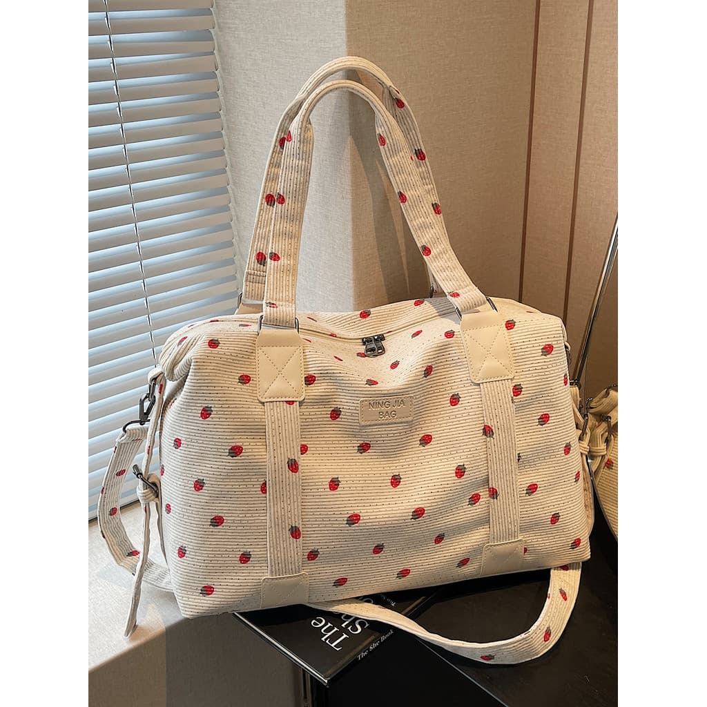 Bolsa de viagem portátil de morango fofa de curta distância feminina leve embarque de viagem esperando por maternidade m