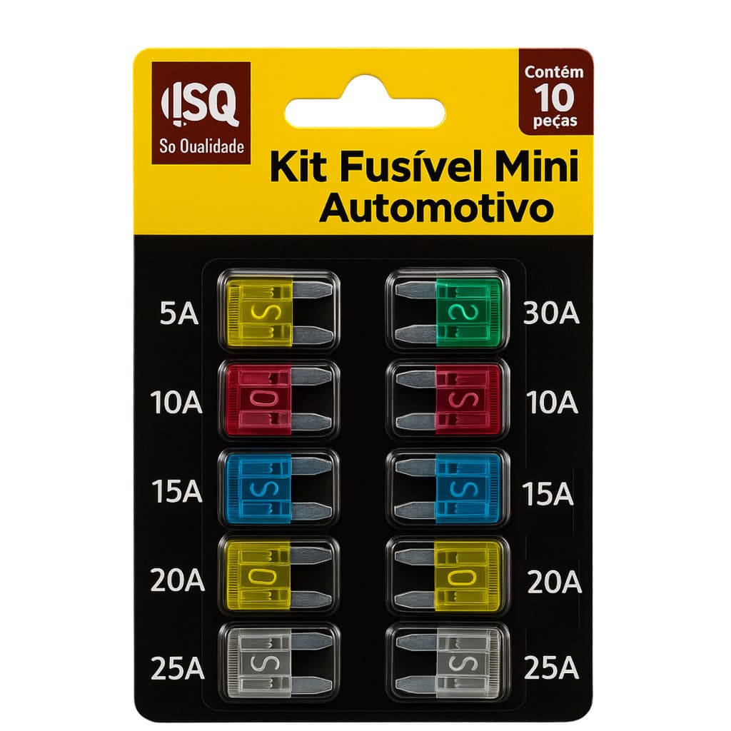 Kit Fusível Mini Automotivo 12V Colorido Carro Moto 5A a 30A