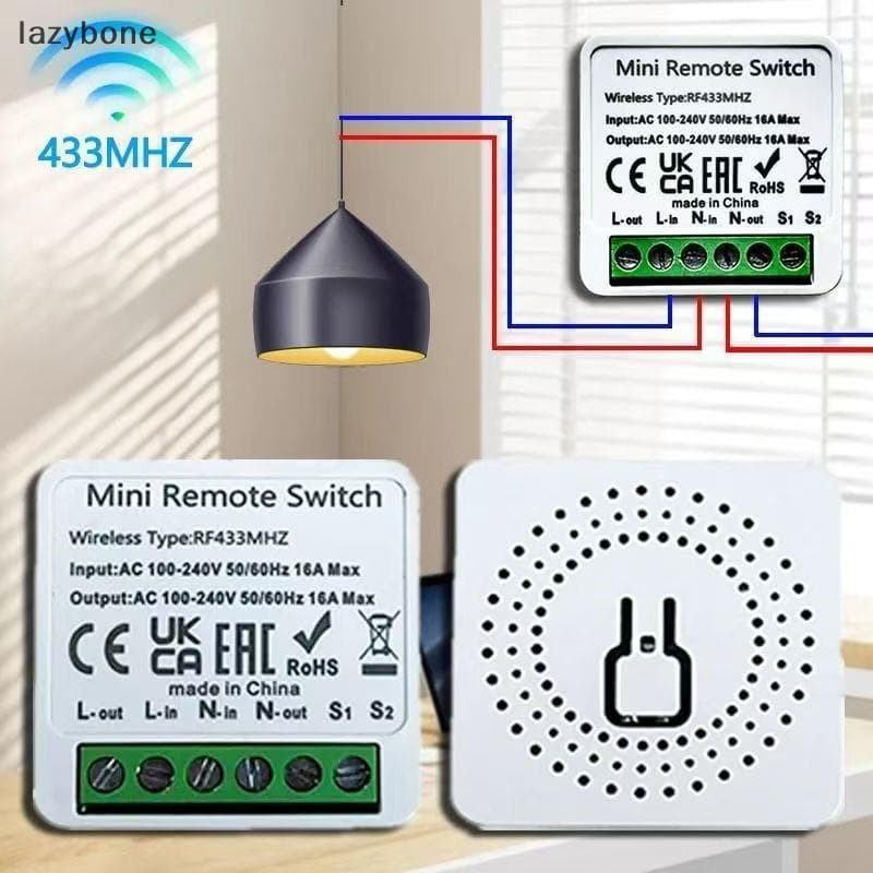 Interruptor Inteligente Mini DIY 433MHz RF Controle Remoto 16A Módulo De Relé Para Automação De Lâmpada
