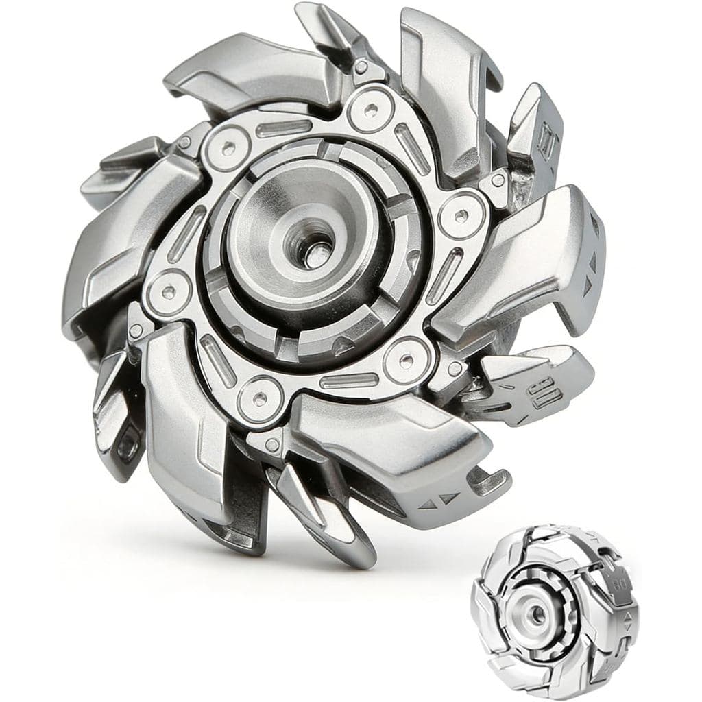 Brinquedo Antiestresse de Metal para Adultos - Spinner Mecânico com Abertura de Armadura Ativada por Giro, Transformável